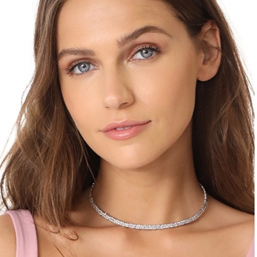 Alexis Bittar Rose Gold Crystal Encrusted Spiked thorny Lace Choker Necklace - Picture 12 of 12